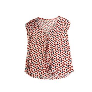 Boden Poppy Floral Print Blouse Cottagecore Preppy‎ Short Sleeve VNeck Size M